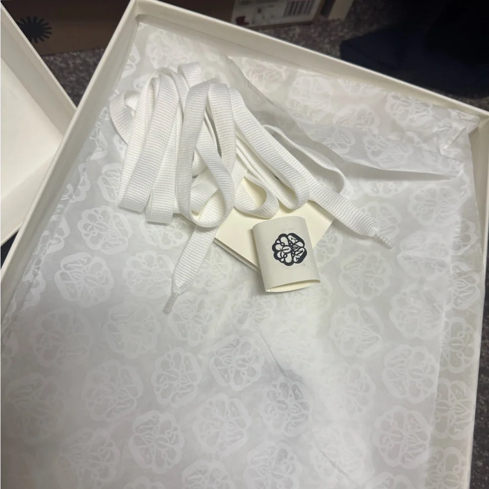 Alexander McQueen White and Black Sneakers with Iconic Design